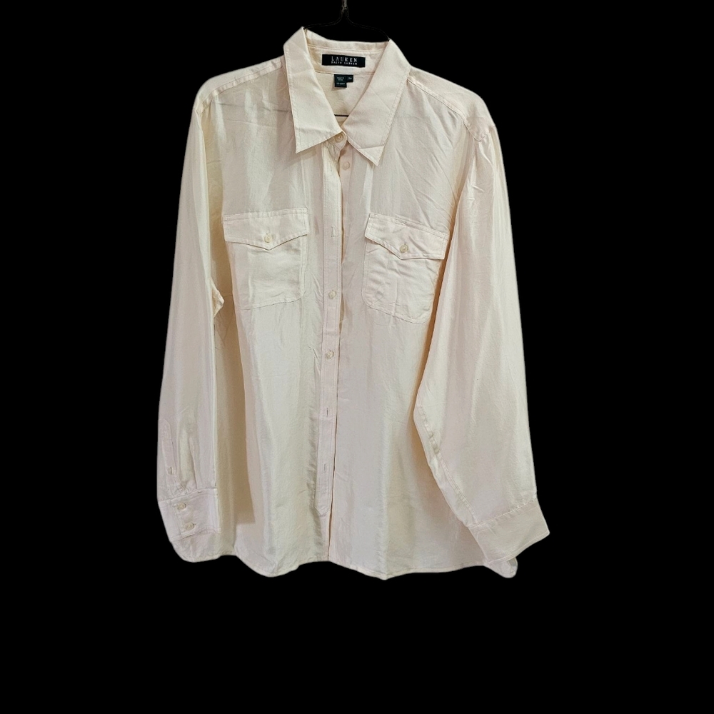 Ralph Lauren Beige Silk Blouse Size 14w